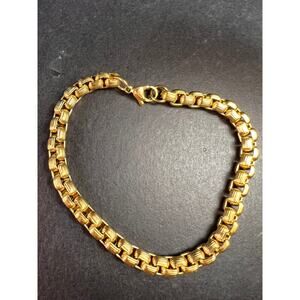Gold plated stainless steel woven link bracelet